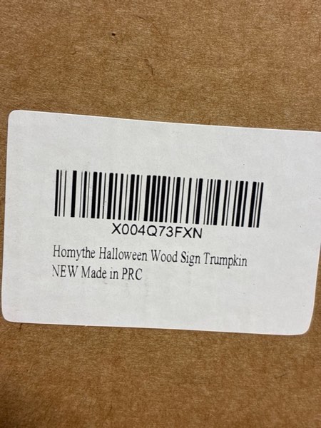 Condition photo showing New/Like New for Funny Halloween Decorations, Trumpkin Make Halloween Great Again Wood Sign for Home Table Wall Decor, Novelty Halloween Prints with Wood Frame, Halloween Tiered Tray Party Decor Supplies, 7x7 inch