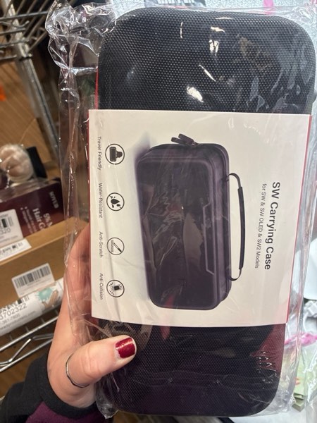 Condition photo showing New/Like New for Carrying Case Compatible with Nintendo Switch 2(2025) , Portable Switch 2 Travel Carry Case Fit for Joy-Con 2 and AC Adapter, Hard Shell Protective Pouch Bag with 26 Game Cards for Game Accessories Red