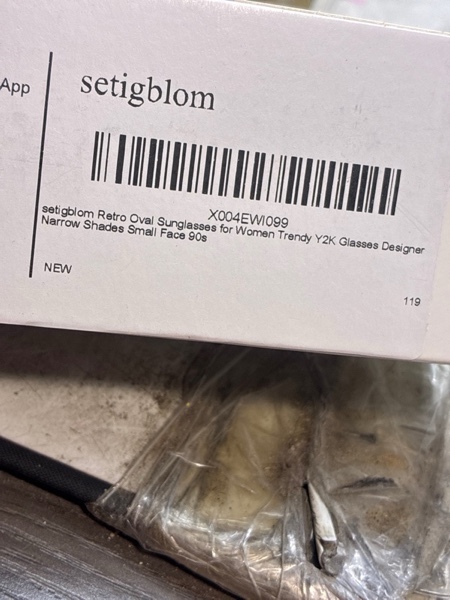 Condition photo showing New/Like New for Retro Oval Sunglasses for Women Trendy Y2K Glasses Designer Narrow Shades Small Face 90s Black+brown black+brown