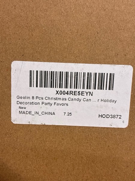 Condition photo showing New/Like New for Geelin 8 Pcs Candy Cane Christmas Tree Decorations Lollipop Ornaments Xmas Tree Peppermint Hanging Decor Plastic Pink Candy Handcrafted Ornaments for Home Office Holiday Decoration Party Favors