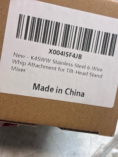 Condition photo showing New/Like New for K45WW Stainless Steel 6-Wire Whip Attachment for Tilt-Head Stand Mixer, Egg Cream Stirrer, Cakes Mayonnaise Whisk