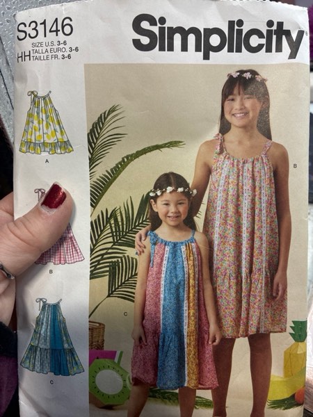 Condition photo showing New/Like New for Simplicity SS3146HH Children's Lined Halter Dresses Sewing Pattern Packet, Design Code S3146, Sizes 3-4-5-6