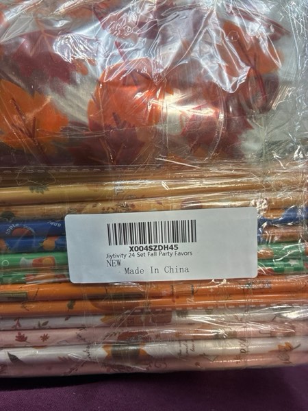 Condition photo showing New/Like New for 220 Pcs Fall Stationery Gift Set Pumpkin Party Favors Pencil Notebook Ruler Eraser Sticker Card Pencil Sharpener Bag for Friendsgiving Goodie Bag Filler Exchange Classroom Reward Prizes
