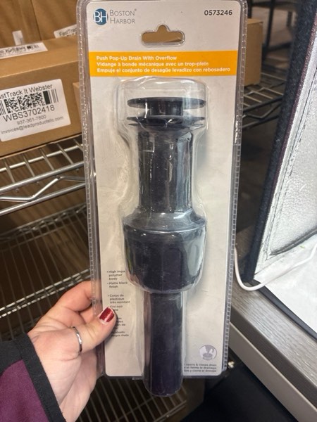Condition photo showing New/Like New for Boston Harbor Drain Push POP-UP PLSTC MATBLK TOBI22090018BL