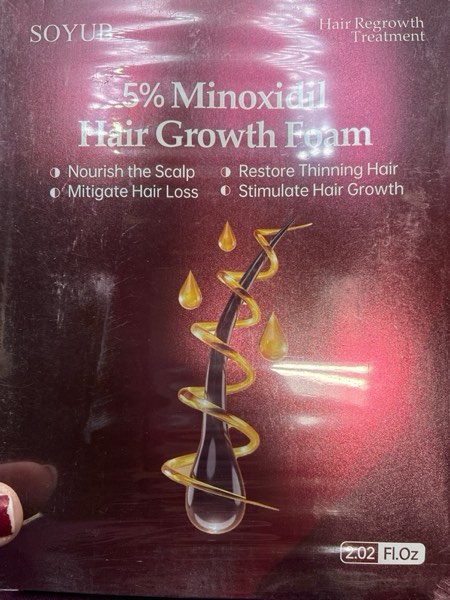 Condition photo showing New/Like New for 5% Minoxidil for Men and Women, Minoxidil Foam for Women Hair Growth, Topical Hair Loss Treatment, Promotes Hair Regrowth Fuller and Thicker, Unscented - 2 Pack Red