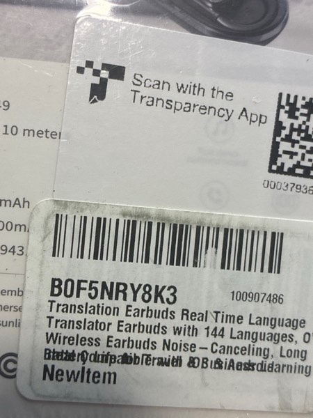 Condition photo showing New/Like New for translation earbuds real time language translator earbuds with 144 languages, ows wireless earbuds noise-canceling, long battery life for travel & business learning ideal compatible with ios & android black