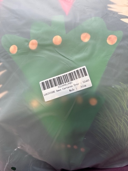 Condition photo showing New/Like New for christmas tree curtains light-filtering, thermal insulated festive drapes for living room and bedroom, holiday decorative curtains, 2 panels, 52 x 63 inches, green background green 52"w x 63"l (pack of 2)