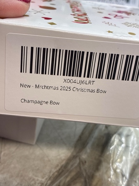 Condition photo showing New/Like New for 2025 Christmas Bow Ornaments, 3Pcs Champagne Bow Christmas Tree Ornament, Xmas Hanging Ornaments Decor Gift for Women Family Wreath, Garland, Gift Wrapping,Made with Rhinestones