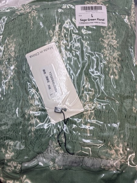 Condition photo showing New/Like New for Youtalia Women's Smocked Maxi Dress Summer Boho Casual Square Neck A-Line Long Dresses Strap Beach Vacation Sundresses Sage Green Floral Large