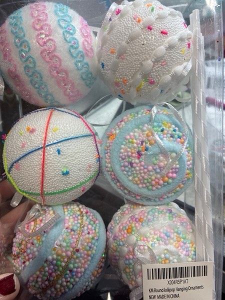 Condition photo showing New/Like New for 6Pcs 10.6 inch Christmas Lollipop Candy Land Ornaments, Hanging Candy Cane Crafts for Xmas Tree Décor, Ideal for Xmas, New Year, Birthdays, Weddings & Home Parties Round lollipop