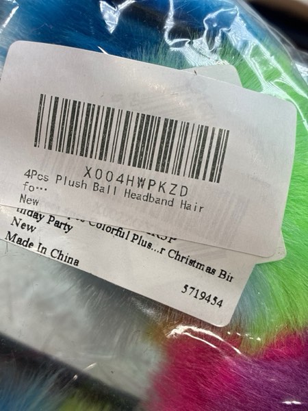 Condition photo showing New/Like New for XIZHI 6pcs Pompom Ball Headband Iridescent Fluffy Ball Hair Loop Ear Headband Soft Style Cute Flurry for Kids Girls Boys Costume (Colorful)