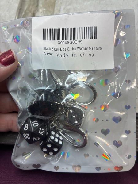 Condition photo showing New/Like New for Black 8 Ball Keychain Charm Y2K Keychain Cute Purse Bag Charms,Cute Bag key chain Accessories Aesthetic for Women Men Gifts