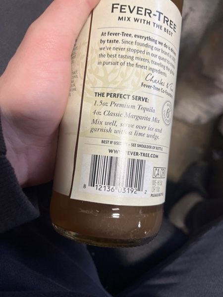 Condition photo showing New/Like New for FEVER-TREE Classic Margarita Mix, 25.36 FZ Classic Margarita 25.4 Fl Oz (Pack of 1)