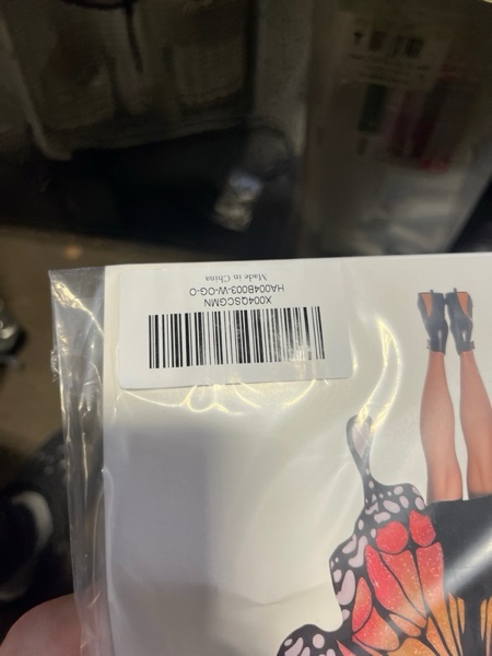 Condition photo showing New/Like New for Halloween Butterfly Wings Costume for Women 3PCS Butterfly Cape Set Lace Mask Velvet Headband Halloween Costume Orange One Size