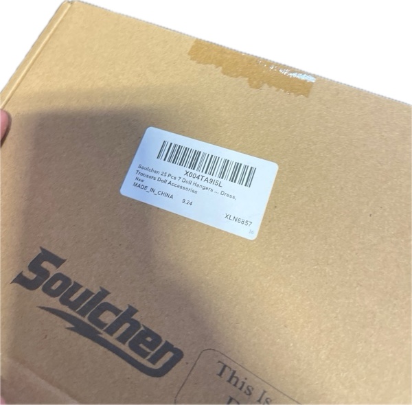 Condition photo showing New/Like New for Soulchen 25 Pieces Doll Clothes Hangers for 18-Inch Dolls — Plastic Clothes Hangers with Non-Slip Clips, Space-Saving Wardrobe Accessories for Gown Dress Outfit (Color May Vary)