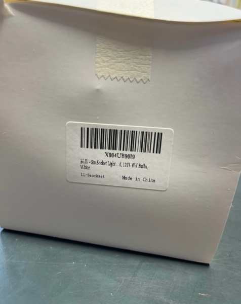 Condition photo showing New/Like New for LikeLion Six Socket Light Set with 8 Bulbs — Compatible with Dept 56 Village Collection Accessories, 108 Inch Cord, 120V 6W Bulbs, White