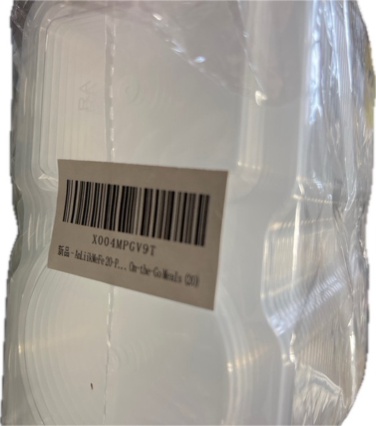 Condition photo showing New/Like New for 20-Pack Snack Containers with Lids & Spoons | Double Compartment Condiment Containers | Dishwasher-Safe, Leakproof Snack Box for Lunchables, Sauces & On-the-Go Meals (20)