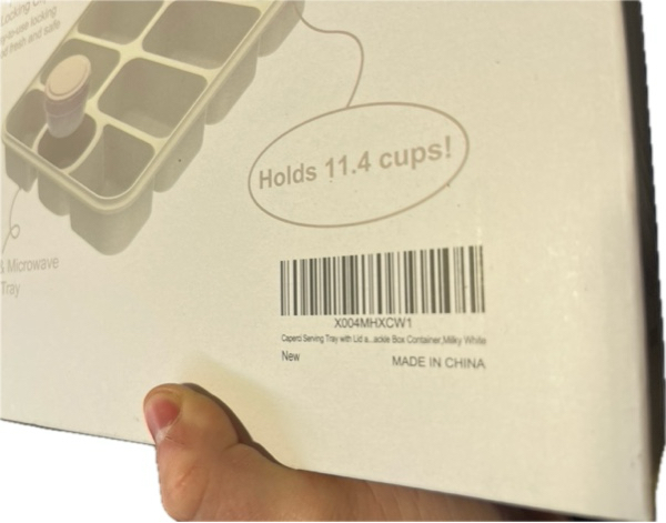 Condition photo showing New/Like New for Caperci Original Snackle Box Container - 10-Compartment Divided Snack Serving Tray with Lid & Handle, 2 Dressing Containers, Perfect for Picnic, Leak-Proof, Dishwasher Safe, BPA-Free (Milky White)