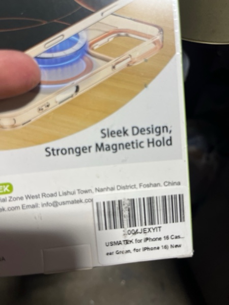 Condition photo showing New/Like New for for iPhone 16 Case, with Stand, MagSafe Compatible, Military-Grade Drop Protection Adjustable Stash Stand (Clear)