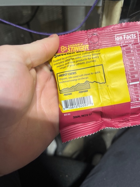 Condition photo showing New/Like New for Honey Stinger Organic Energy Chews, Pomegranate Passionfruit, 1.8 Ounce