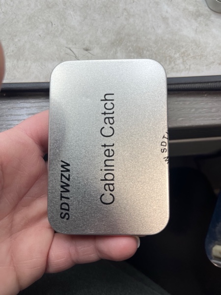 Condition photo showing New/Like New for Magnetic Cabinet Door Catch with Strong Magnet Cabinet Latch Magnetic Closure Hardware for Kitchen Cupboard Closet and Drawer Closing, Pack of 4, Metal Plates with Adhesive Easy Install, Brown