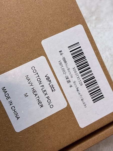 Condition photo showing New/Like New for (Size M) VEBOON Men's Polo Shirts Long and Short Sleeve Cotton Blend Heather Moisture Wicking Casual Collared Shirts Long Sleeve X-Large Black Heather-002