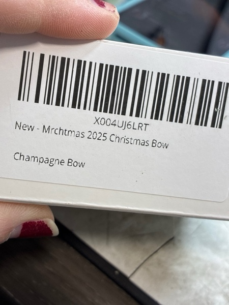 Condition photo showing New/Like New for 2025 Christmas Bow Ornaments, 3Pcs Champagne Bow Christmas Tree Ornament, Xmas Hanging Ornaments Decor Gift for Women Family Wreath, Garland, Gift Wrapping,Made with Rhinestones
