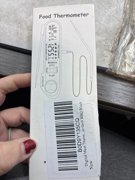 Condition photo showing New/Like New for Wire Digital Meat Thermometer, Instant Read, Long Wire Range, Alarm, Backlit, High-Temp-Resist Food Thermometer, Kitchen Gadgets, Grilling BBQ Accessories for Smoker, Cooking, Oven, Rotisserie, Black