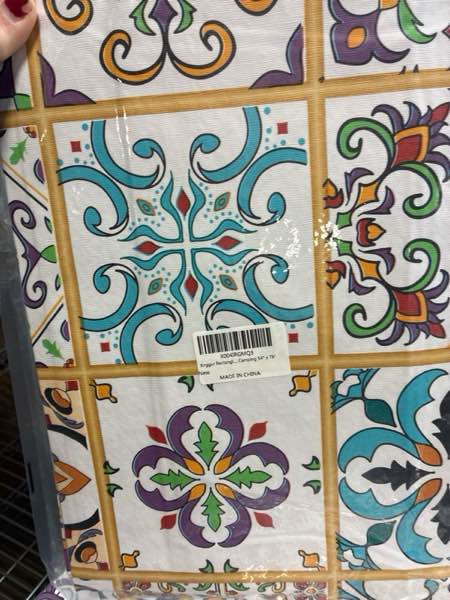 Condition photo showing New/Like New for Rectangle Tablecloth, Waterproof Vinyl Tablecloths with Flannel Backing for Rectangle Tables, Wipeable Spillproof Plastic Tablecloth for Dining, Camping 54" x 78" Multi Color 54" x 78" (Rectangular)