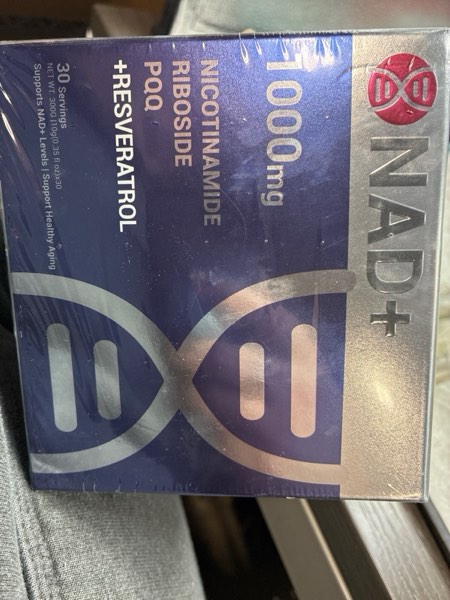 Condition photo showing New/Like New for Premium NAD+ Liquid Supplement 1000mg Packets with Nicotinamide Riboside & Resveratrol for Cellular Energy, DNA Repair, Anti-Aging Support & Mental Clarity, 30 Packs