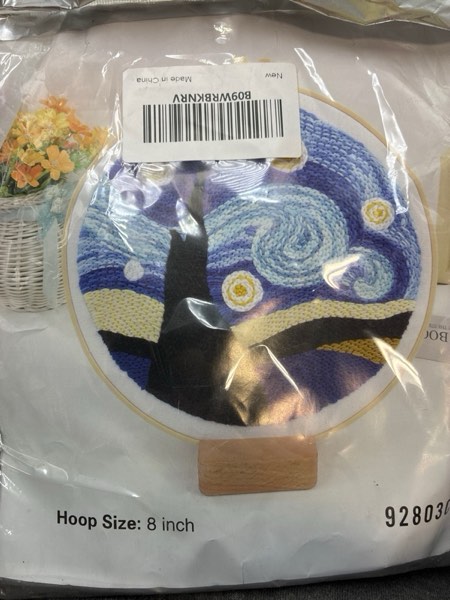 Condition photo showing New/Like New for Abillyn Punch Needle Embroidery Starter Kit for Beginner, Punch Needle Fabric with Starry Sky Pattern, Embroidery Hoops and Embroidery Pen (Starry Sky)