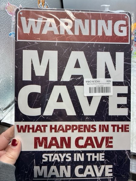 Condition photo showing New/Like New for Cool Man Cave Decor Aluminum Sign 12x8 Inch? - Funny Metal Sign for Wall, Vintage Garage Signs Metal Style for Mancave Decor for Men Black-006