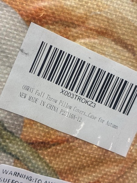 Condition photo showing New/Like New for ONWAY Fall Pumpkins Pillow Covers 12x20 Inch Set of 2 Farmhouse Autumn Thanksgiving Decor Lumbar Cushion Cases for Couch Home Decorations