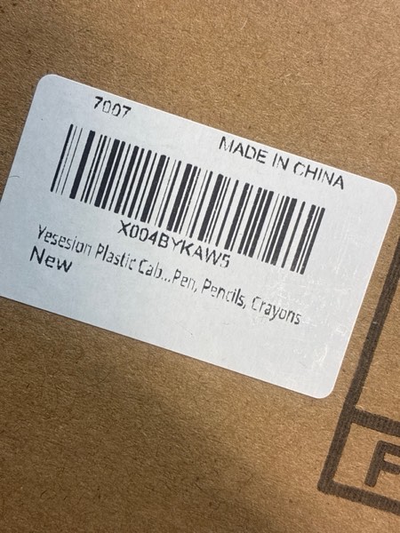 Condition photo showing New/Like New for Yesesion Plastic Cable Organizer Box with 7 Compartments, Clear Cords Storage Case for Desk Drawer Accessories, Phone Charger, Art Crafts, Stationery Holder for Marker Pen, Pencils, Crayons