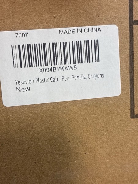 Condition photo showing New/Like New for Yesesion Plastic Cable Organizer Box with 7 Compartments, Clear Cords Storage Case for Desk Drawer Accessories, Phone Charger, Art Crafts, Stationery Holder for Marker Pen, Pencils, Crayons