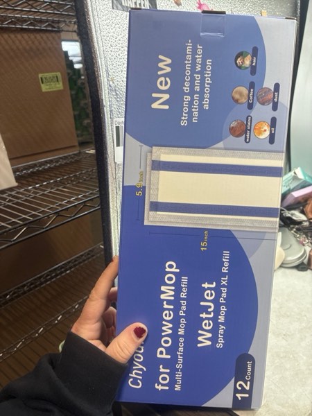 Condition photo showing New/Like New for 12 Count Disposable Mop Pads for Swiffer WetJet Spray Mop/Power Mop,for Bona Mop, Powerful Stain Removal Effortlessly Cleans Hardwood, Tile and Laminate Floors 12P New Disposable
