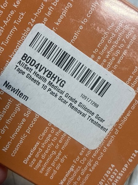 Condition photo showing New/Like New for AllSett Health Silicone Sheets for Scars, Post Surgery, Tummy Tuck, C-Section Recovery, Keloid Bump Removal, Stretch Marks Removal (6 Inch x 1.6 Inch), Pack of 6 6 Pack