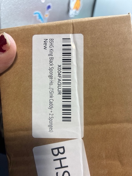 Condition photo showing New/Like New for BSHG King Black Sponge Holder for Kitchen Sink, Sink Caddy Organizer with High Brush Holder, Kitchen Countertop Organizers and Storage Essentials,rustproof Stainless Steel(1Sink Caddy + 2 Sponges)