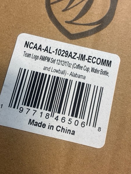 Condition photo showing New/Like New for The Memory Company | Licensed NCAA Team Logo AM/PM Set 12/12/17oz (Coffee Cup