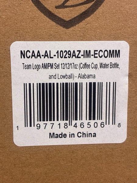 Condition photo showing New/Like New for The Memory Company | Licensed NCAA Team Logo AM/PM Set 12/12/17oz (Coffee Cup