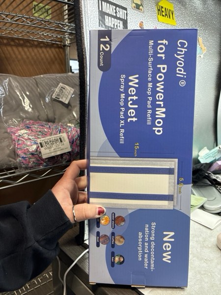 Condition photo showing New/Like New for 12 Count Disposable Mop Pads for Swiffer WetJet Spray Mop/Power Mop,for Bona Mop, Powerful Stain Removal Effortlessly Cleans Hardwood, Tile and Laminate Floors 12P New Disposable