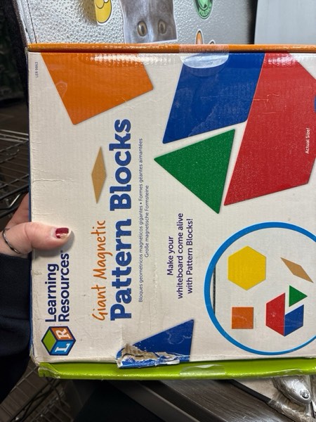 Condition photo showing New/Like New for Learning Resources Giant Magnetic Pattern Blocks - Kindergartner Learning Activities, Math Learning Tools, Shape Recognition Tools