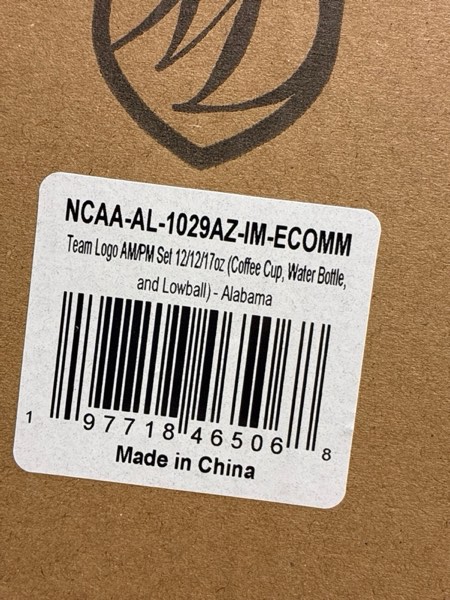 Condition photo showing New/Like New for The Memory Company | Licensed NCAA Team Logo AM/PM Set 12/12/17oz (Coffee Cup