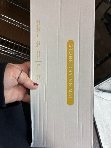 Condition photo showing New/Like New for Faucet Mat for Kitchen Sink, 23.6" Diatomite Stone Drying Mat For Kitchen Counter, Prevents Moisture, Super Absorbent, Quick Drying Sink Splash Guard for Bathroom (White) 01 - White 23.6" x 3.9"