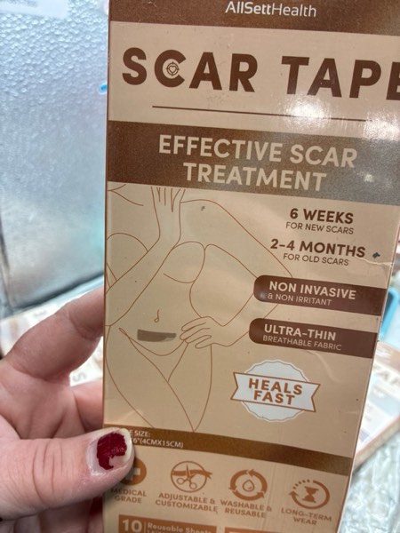 Condition photo showing New/Like New for AllSett Health Silicone Sheets for Scars, Post Surgery, Tummy Tuck, C-Section Recovery, Keloid Bump Removal, Stretch Marks Removal, Face Acne (6 Inch x 1.6 Inch) - Pack of 2