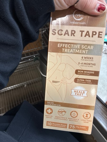 Condition photo showing New/Like New for AllSett Health Silicone Sheets for Scars, Post Surgery, Tummy Tuck, C-Section Recovery, Keloid Bump Removal, Stretch Marks Removal, Face Acne (6 Inch x 1.6 Inch) - Pack of 2