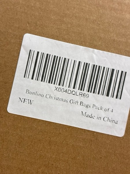 Condition photo showing New/Like New for Bonlino Christmas Small Gift Bags - 3D Doll Bag with Drawstring (6 * 8 in) Reusable Fabric Gift for Xmas Santa Gifts Burlap Bag Shappy Cloth Christmas Bags PACK of 4 Linen 1 Count (Pack of 4)