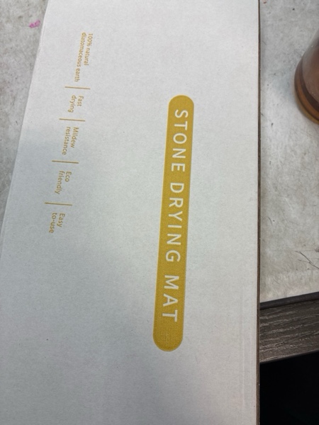 Condition photo showing New/Like New for Faucet Mat for Kitchen Sink, 23.6" Diatomite Stone Drying Mat For Kitchen Counter, Prevents Moisture, Super Absorbent, Quick Drying Sink Splash Guard for Bathroom (White) 01 - White 23.6" x 3.9"