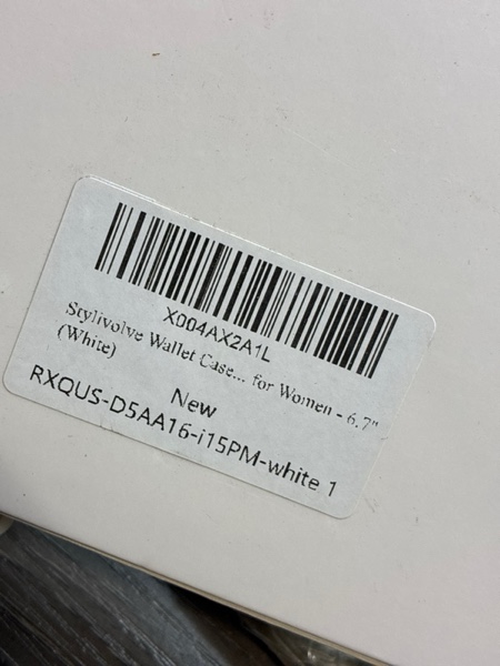 Condition photo showing New/Like New for Wallet Case for iPhone 16 Pro with Mirror, Crossbody Strap & Wrist Lanyard, Kickstand Magnetic Clasps Card Holder with RFID Protection, Shockproof Cover for Women - 6.3" (Black) 6.3" iPhone 16 Pro Black