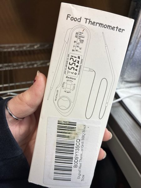 Condition photo showing New/Like New for Wire Digital Meat Thermometer, Instant Read, Long Wire Range, Alarm, Backlit, High-Temp-Resist Food Thermometer, Kitchen Gadgets, Grilling BBQ Accessories for Smoker, Cooking, Oven, Rotisserie, Black